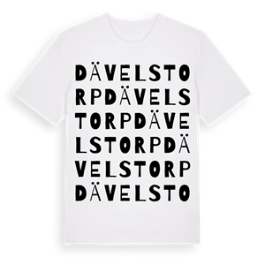 Dävelstorp ordlek t-shirt – ekologisk bomull t-shirt från Pinshirt