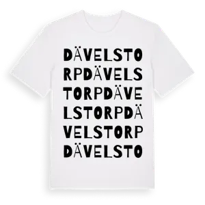 Dävelstorp ordlek t-shirt – ekologisk bomull t-shirt från Pinshirt