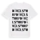 White t-shirt med Dävelstorp ordlek t-shirt