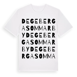 Degeberga sommarby ordlek t-shirt – ekologisk bomull t-shirt från Pinshirt