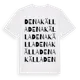 White t-shirt med Denakälla ordlek t-shirt