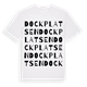 White t-shirt med Dockplatsen ordlek t-shirt