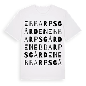 Ebbarpsgården ordlek t-shirt – ekologisk bomull t-shirt från Pinshirt