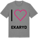 Mid Heather Gray t-shirt med Jag älskar Ekaryd t-shirt stort tryck