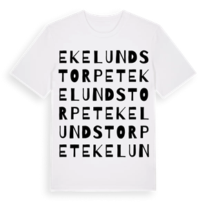 Ekelundstorpet ordlek t-shirt – ekologisk bomull t-shirt från Pinshirt