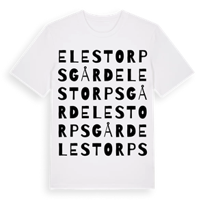 Elestorps gård ordlek t-shirt – ekologisk bomull t-shirt från Pinshirt