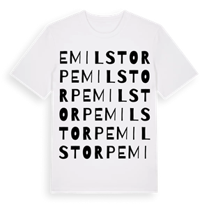 Emilstorp ordlek t-shirt – ekologisk bomull t-shirt från Pinshirt