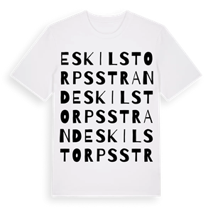 Eskilstorpsstrand ordlek t-shirt – ekologisk bomull t-shirt från Pinshirt