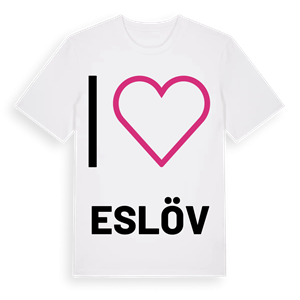 Jag älskar Eslöv t-shirt stort tryck – ekologisk bomull t-shirt från Pinshirt