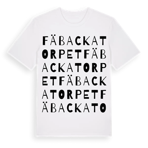 Fäbackatorpet ordlek t-shirt – ekologisk bomull t-shirt från Pinshirt
