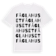 White t-shirt med Fåglahuset ordlek t-shirt
