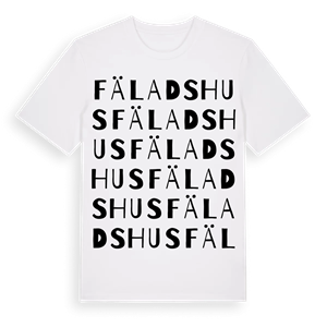 Fäladshus ordlek t-shirt – ekologisk bomull t-shirt från Pinshirt