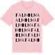 Pink Cotton t-shirt med Falholma ordlek t-shirt