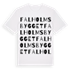 White t-shirt med Falholmsbygget ordlek t-shirt
