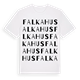 White t-shirt med Falkahus ordlek t-shirt