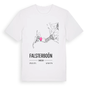 Falsterboön karta t-shirt – ekologisk bomull t-shirt från Pinshirt