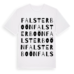 Falsterboön ordlek t-shirt – ekologisk bomull t-shirt från Pinshirt