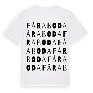 Fåraboda ordlek t-shirt – ekologisk bomull t-shirt från Pinshirt