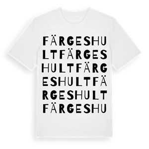 Färgeshult ordlek t-shirt – ekologisk bomull t-shirt från Pinshirt
