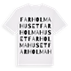 White t-shirt med Farholmahuset ordlek t-shirt