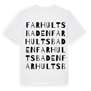 Farhultsbaden ordlek t-shirt – ekologisk bomull t-shirt från Pinshirt