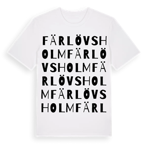 Färlövsholm ordlek t-shirt – ekologisk bomull t-shirt från Pinshirt