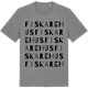 Mid Heather Gray t-shirt med Fiskarehus ordlek t-shirt