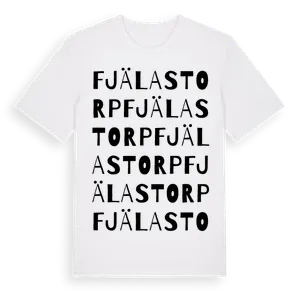 Fjälastorp ordlek t-shirt – ekologisk bomull t-shirt från Pinshirt