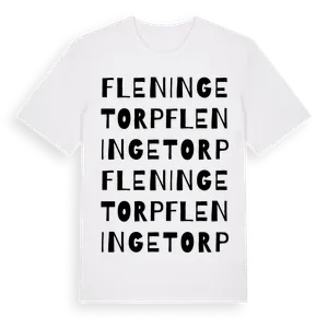 Fleningetorp ordlek t-shirt – ekologisk bomull t-shirt från Pinshirt