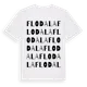 White t-shirt med Flodala ordlek t-shirt