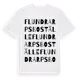 White t-shirt med Flundrarps Boställe ordlek t-shirt