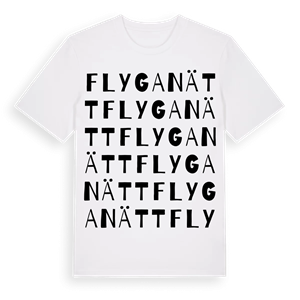 Flyganätt ordlek t-shirt – ekologisk bomull t-shirt från Pinshirt
