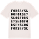 Vintage White t-shirt med Forsby skog ordlek t-shirt