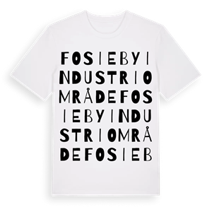 Fosieby Industriområde ordlek t-shirt – ekologisk bomull t-shirt från Pinshirt