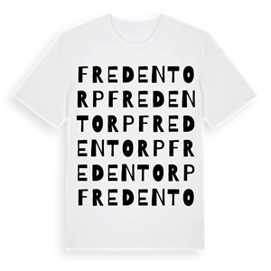 Fredentorp ordlek t-shirt – ekologisk bomull t-shirt från Pinshirt