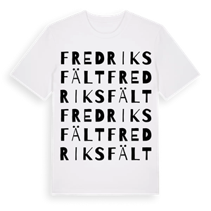 Fredriksfält ordlek t-shirt – ekologisk bomull t-shirt från Pinshirt