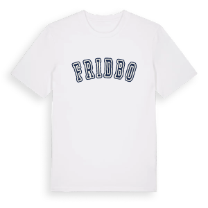 Fridbo college t-shirt – ekologisk bomull t-shirt från Pinshirt