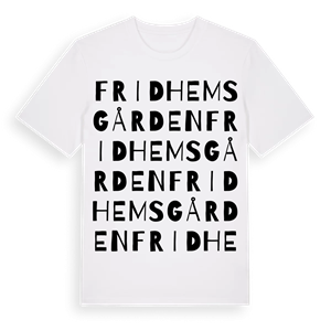 Fridhemsgården ordlek t-shirt – ekologisk bomull t-shirt från Pinshirt