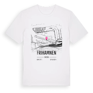 Frihamnen karta t-shirt – ekologisk bomull t-shirt från Pinshirt