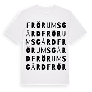 Frörums gård ordlek t-shirt – ekologisk bomull t-shirt från Pinshirt