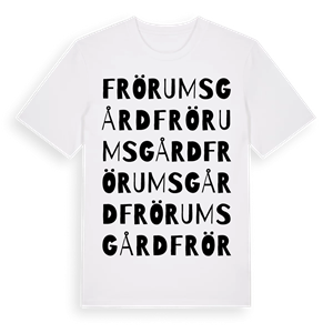 Frörums gård ordlek t-shirt – ekologisk bomull t-shirt från Pinshirt