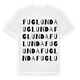 White t-shirt med Fuglunda ordlek t-shirt