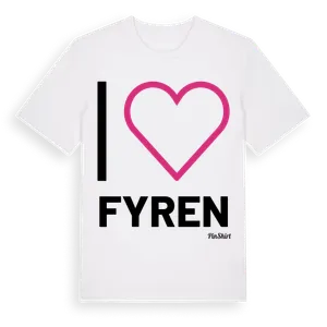 Jag älskar Fyren t-shirt stort tryck – ekologisk bomull t-shirt från Pinshirt