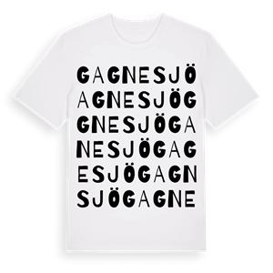 Gagnesjö ordlek t-shirt – ekologisk bomull t-shirt från Pinshirt