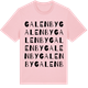 Pink Cotton t-shirt med Galenby ordlek t-shirt