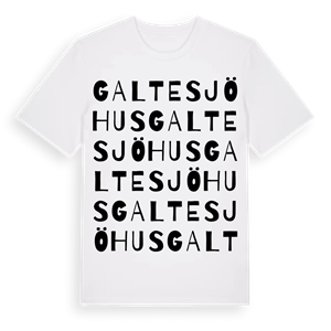 Galtesjöhus ordlek t-shirt – ekologisk bomull t-shirt från Pinshirt