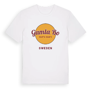 Gamla Bo cirkel t-shirt – ekologisk bomull t-shirt från Pinshirt