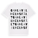 White t-shirt med Gamla Vilhelmsfält ordlek t-shirt