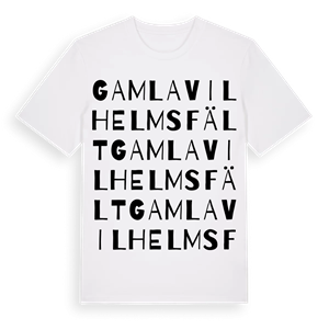 Gamla Vilhelmsfält ordlek t-shirt – ekologisk bomull t-shirt från Pinshirt