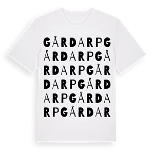Gårdarp ordlek t-shirt – ekologisk bomull t-shirt från Pinshirt
